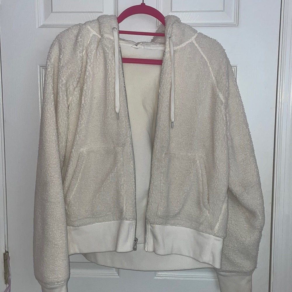 Sherpa zip up hoodie with pockets